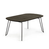 Milian ausziehbarer Tisch aus Eschenfurnier mit schwarzen Stahlbeine 170 (320) x 100 cm von Kave Home – Bild 1