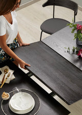 Milian ausziehbarer Tisch aus Eschenfurnier mit schwarzen Stahlbeine 170 (320) x 100 cm von Kave Home – Bild 4
