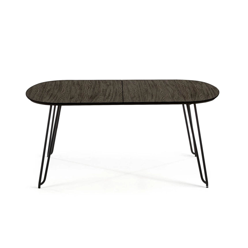 Milian ausziehbarer Tisch aus Eschenfurnier mit schwarzen Stahlbeine 170 (320) x 100 cm von Kave Home – Bild 7