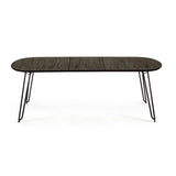 Milian ausziehbarer Tisch aus Eschenfurnier mit schwarzen Stahlbeine 170 (320) x 100 cm von Kave Home – Bild 8