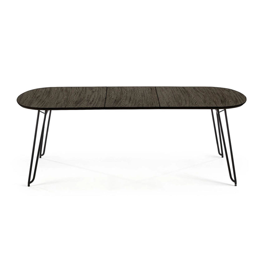 Milian ausziehbarer Tisch aus Eschenfurnier mit schwarzen Stahlbeine 170 (320) x 100 cm von Kave Home – Bild 8