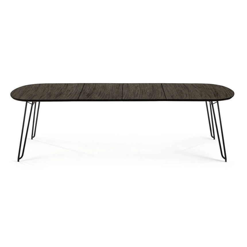 Milian ausziehbarer Tisch aus Eschenfurnier mit schwarzen Stahlbeine 170 (320) x 100 cm von Kave Home – Bild 9