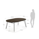 Milian ausziehbarer runder Tisch aus Eschenfurnier mit schwarzen Stahlbeine Ø 120 (200) cm von Kave Home – Bild 3