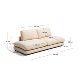 Modulares 3-Sitzer-Sofa Gala aus beigem Chenillegewebe, FSC Mix Credit, 240 cm von Kave Home – Bild 2