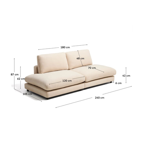 Modulares 3-Sitzer-Sofa Gala aus beigem Chenillegewebe, FSC Mix Credit, 240 cm von Kave Home – Bild 2
