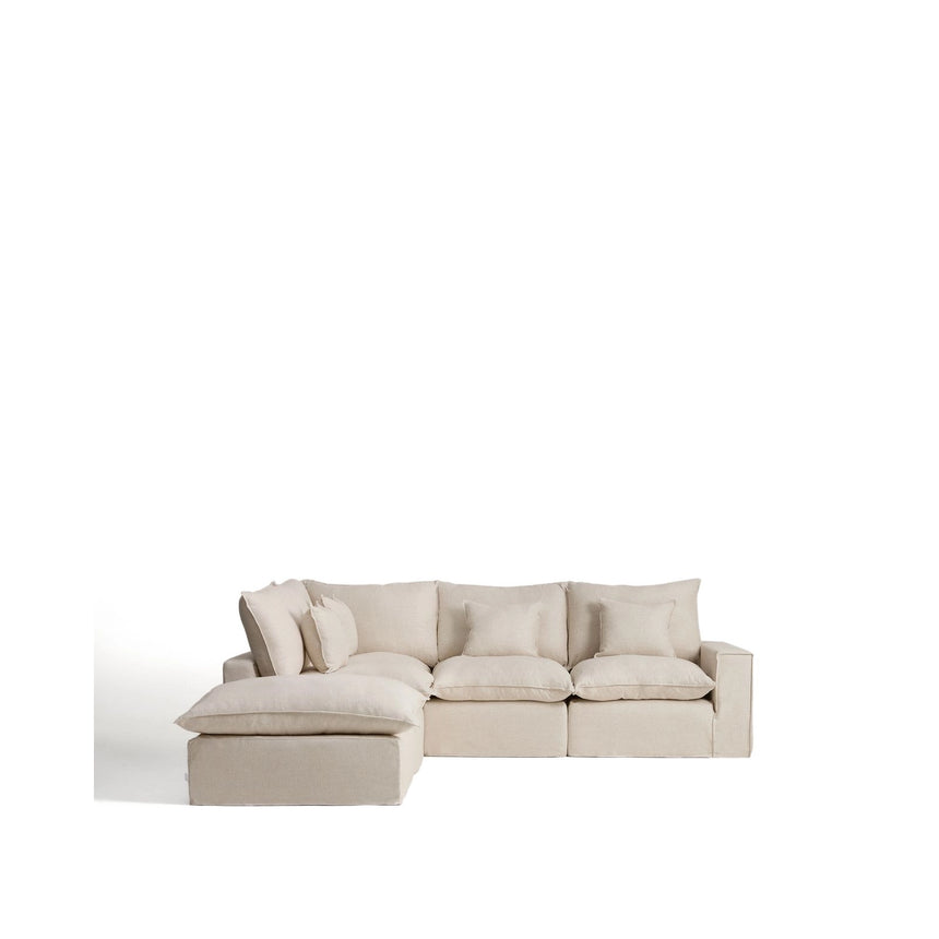 Modulares 4-Sitzer-Ecksofa Anarela, Linke Seite, mit abnehmbarem Bezug aus Leinen und Viskose, 287 x 307 cm, FSC Mix Credit von Kave Home – Bild 1