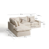 Modulares 4-Sitzer-Ecksofa Anarela, Linke Seite, mit abnehmbarem Bezug aus Leinen und Viskose, 287 x 307 cm, FSC Mix Credit von Kave Home – Bild 3