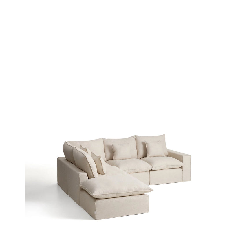 Modulares 4-Sitzer-Ecksofa Anarela, Linke Seite, mit abnehmbarem Bezug aus Leinen und Viskose, 287 x 307 cm, FSC Mix Credit von Kave Home – Bild 4