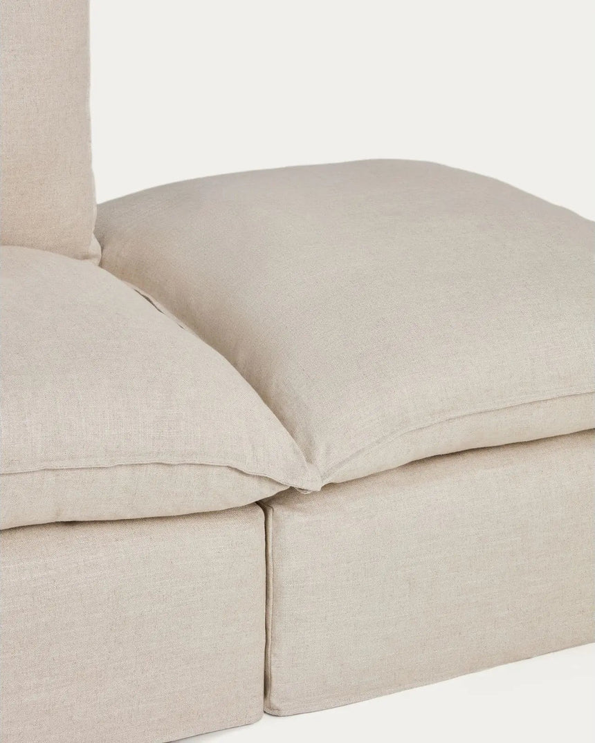 Modulares 4-Sitzer-Ecksofa Anarela, Linke Seite, mit abnehmbarem Bezug aus Leinen und Viskose, 287 x 307 cm, FSC Mix Credit von Kave Home – Bild 8