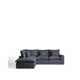 Modulares 4-Sitzer-Ecksofa Anarela, Linke Seite, mit abnehmbarem Bezug aus Leinen und Viskose in Dunkelgrau, 287 x 307 cm, FSC Mix Credit von Kave Home – Bild 1