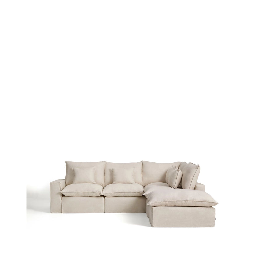 Modulares 4-Sitzer-Ecksofa Anarela, Rechte Seite, mit abnehmbarem Bezug aus Leinen und Viskose, 307 x 287 cm, FSC Mix Credit von Kave Home – Bild 1