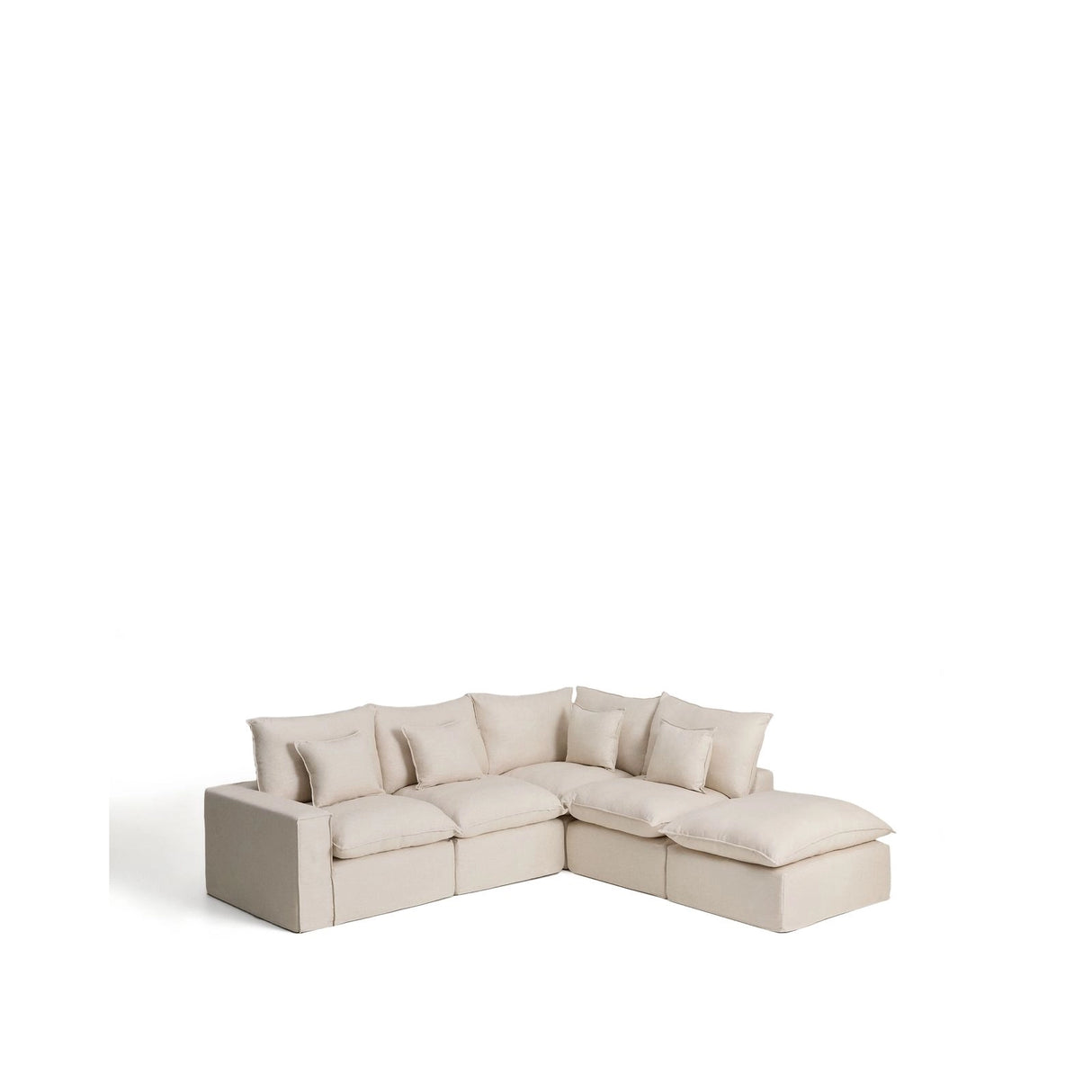 Modulares 4-Sitzer-Ecksofa Anarela, Rechte Seite, mit abnehmbarem Bezug aus Leinen und Viskose, 307 x 287 cm, FSC Mix Credit von Kave Home – Bild 4