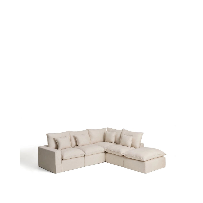 Modulares 4-Sitzer-Ecksofa Anarela, Rechte Seite, mit abnehmbarem Bezug aus Leinen und Viskose, 307 x 287 cm, FSC Mix Credit von Kave Home – Bild 4
