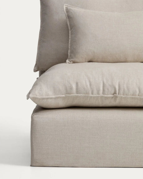 Modulares 4-Sitzer-Ecksofa Anarela, Rechte Seite, mit abnehmbarem Bezug aus Leinen und Viskose, 307 x 287 cm, FSC Mix Credit von Kave Home – Bild 5