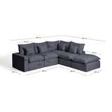 Modulares 4-Sitzer-Ecksofa Anarela, Rechte Seite, mit abnehmbarem Bezug aus Leinen und Viskose in Dunkelgrau, 307 x 287 cm, FSC Mix Credit von Kave Home – Bild 2