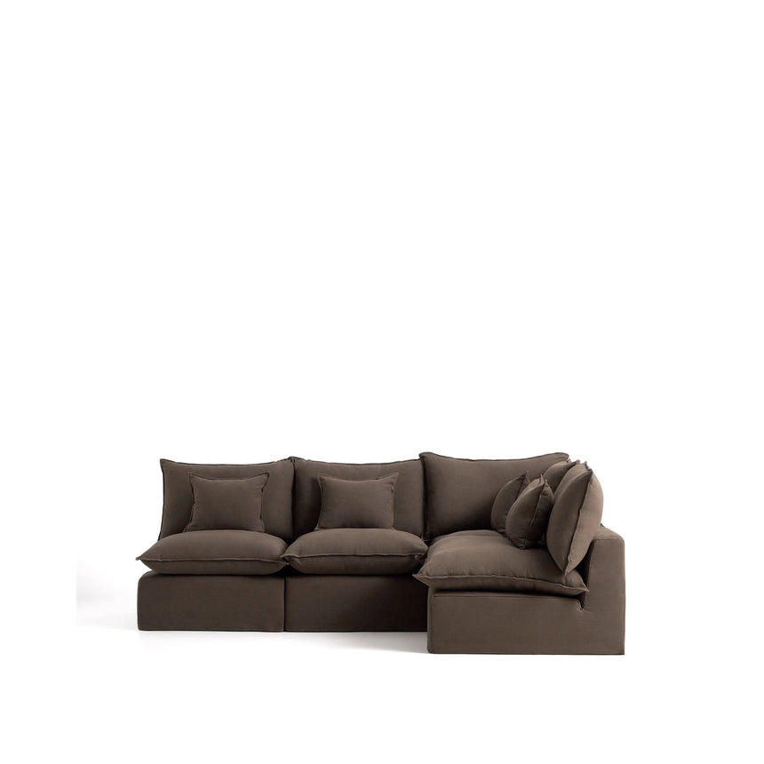 Modulares 4-Sitzer-Ecksofa Anarela mit abnehmbarem Bezug aus 100 % Leinen, 287 x 197 cm / 197 x 287 cm, FSC Mix Credit von Kave Home – Bild 1