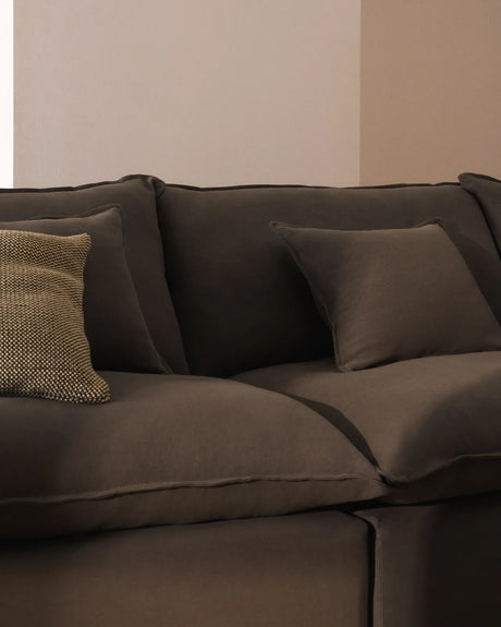 Modulares 4-Sitzer-Ecksofa Anarela mit abnehmbarem Bezug aus 100 % Leinen, 287 x 197 cm / 197 x 287 cm, FSC Mix Credit von Kave Home – Bild 2