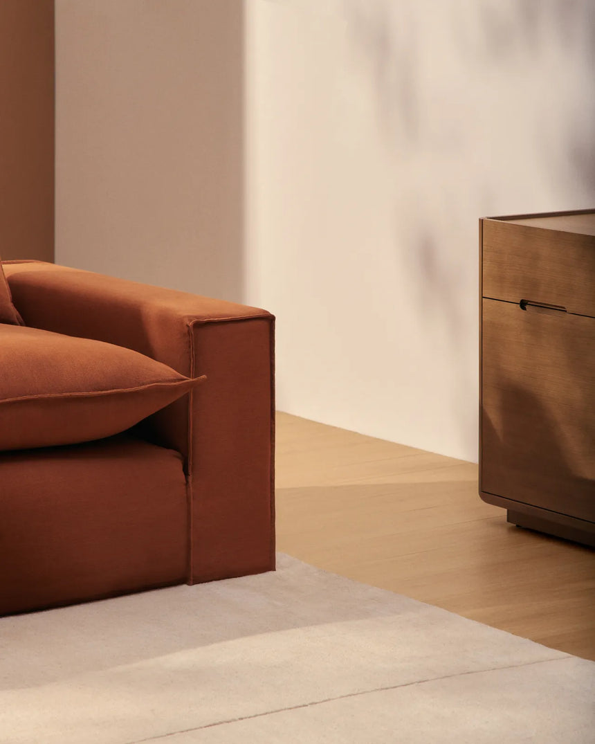 Modulares 4-Sitzer-Ecksofa Anarela mit abnehmbarem Bezug aus 100 % Leinen, 287 x 307 cm, FSC Mix Credit von Kave Home – Bild 3