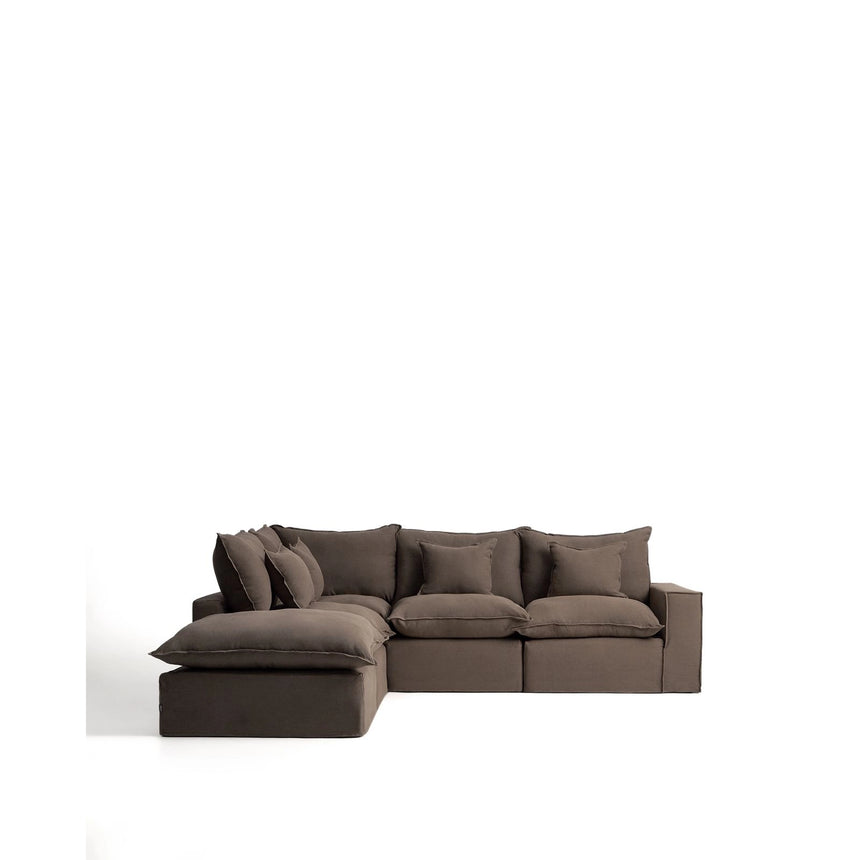 Modulares 4-Sitzer-Ecksofa Anarela mit abnehmbarem Bezug aus 100 % Leinen in Taupe, 287 x 307 cm, FSC Mix Credit von Kave Home – Bild 1