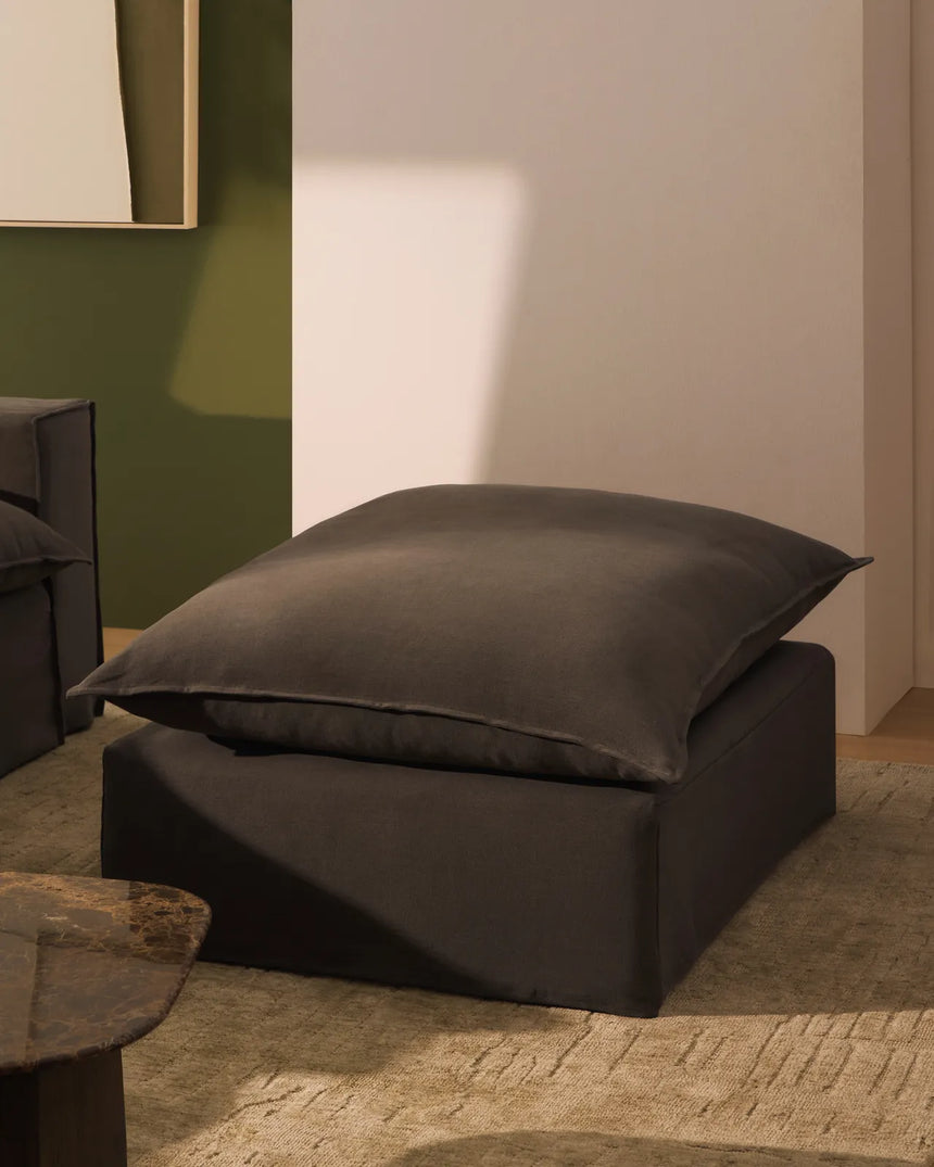 Modulares 4-Sitzer-Ecksofa Anarela mit abnehmbarem Bezug aus 100 % Leinen in Taupe, 287 x 307 cm, FSC Mix Credit von Kave Home – Bild 3