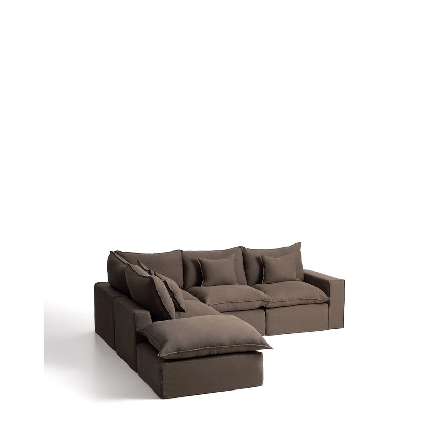 Modulares 4-Sitzer-Ecksofa Anarela mit abnehmbarem Bezug aus 100 % Leinen in Taupe, 287 x 307 cm, FSC Mix Credit von Kave Home – Bild 4