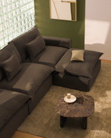 Modulares 4-Sitzer-Ecksofa Anarela mit abnehmbarem Bezug aus 100 % Leinen in Taupe, 307 x 287 cm, FSC Mix Credit von Kave Home – Bild 2