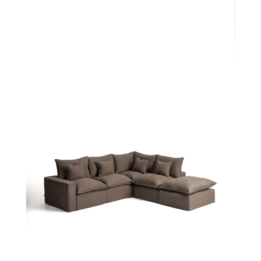Modulares 4-Sitzer-Ecksofa Anarela mit abnehmbarem Bezug aus 100 % Leinen in Taupe, 307 x 287 cm, FSC Mix Credit von Kave Home – Bild 4