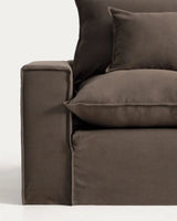 Modulares 4-Sitzer-Ecksofa Anarela mit abnehmbarem Bezug aus 100 % Leinen in Taupe, 307 x 287 cm, FSC Mix Credit von Kave Home – Bild 5