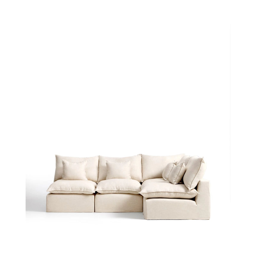 Modulares 4-Sitzer-Ecksofa Anarela mit abnehmbarem Bezug aus Leinen und Viskose, 287 x 197 cm / 197 x 287 cm, FSC Mix Credit von Kave Home – Bild 1