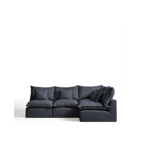 Modulares 4-Sitzer-Ecksofa Anarela mit abnehmbarem Bezug aus Leinen und Viskose in Dunkelgrau, 287 x 197 cm / 197 x 287 cm, FSC Mix Credit von Kave Home – Bild 1