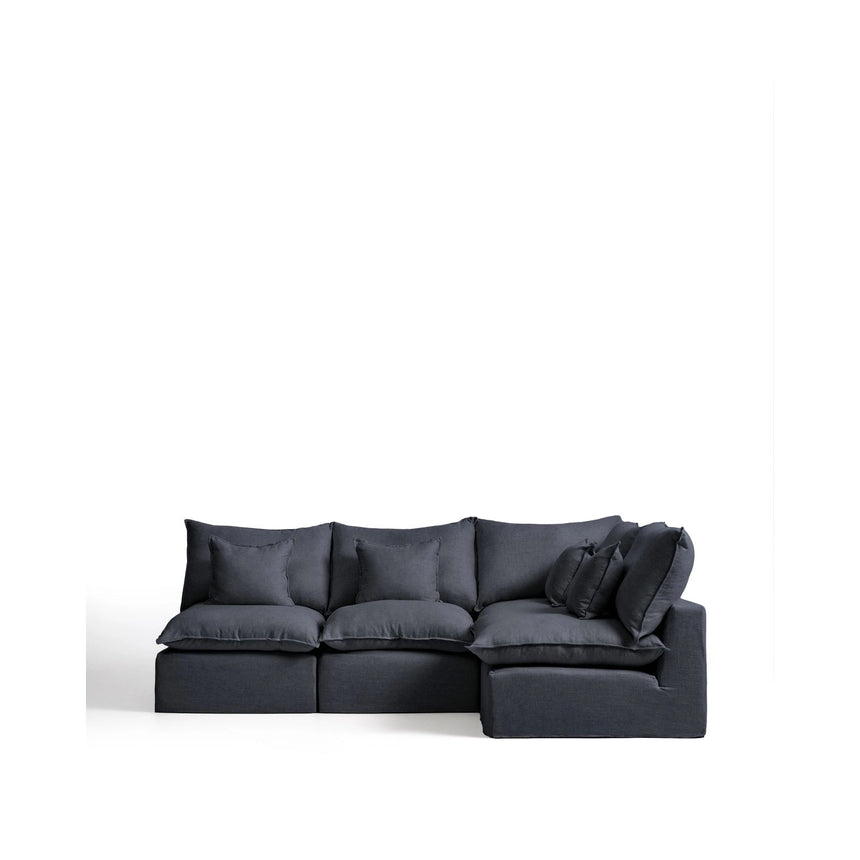 Modulares 4-Sitzer-Ecksofa Anarela mit abnehmbarem Bezug aus Leinen und Viskose in Dunkelgrau, 287 x 197 cm / 197 x 287 cm, FSC Mix Credit von Kave Home – Bild 1