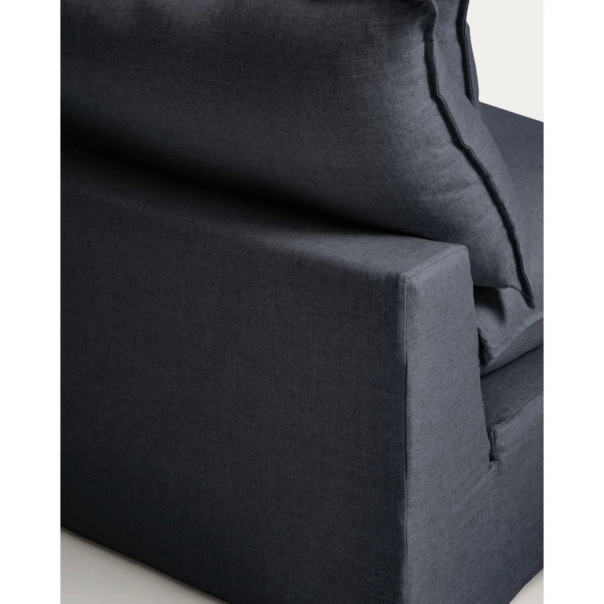 Modulares 4-Sitzer-Ecksofa Anarela mit abnehmbarem Bezug aus Leinen und Viskose in Dunkelgrau, 287 x 197 cm / 197 x 287 cm, FSC Mix Credit von Kave Home – Bild 10