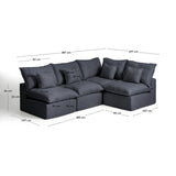 Modulares 4-Sitzer-Ecksofa Anarela mit abnehmbarem Bezug aus Leinen und Viskose in Dunkelgrau, 287 x 197 cm / 197 x 287 cm, FSC Mix Credit von Kave Home – Bild 5