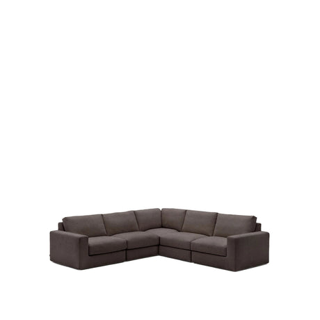 Modulares 5-Sitzer-Ecksofa Alea mit Bezug aus Chenille, 310 x 310 cm von Kave Home – Bild 1