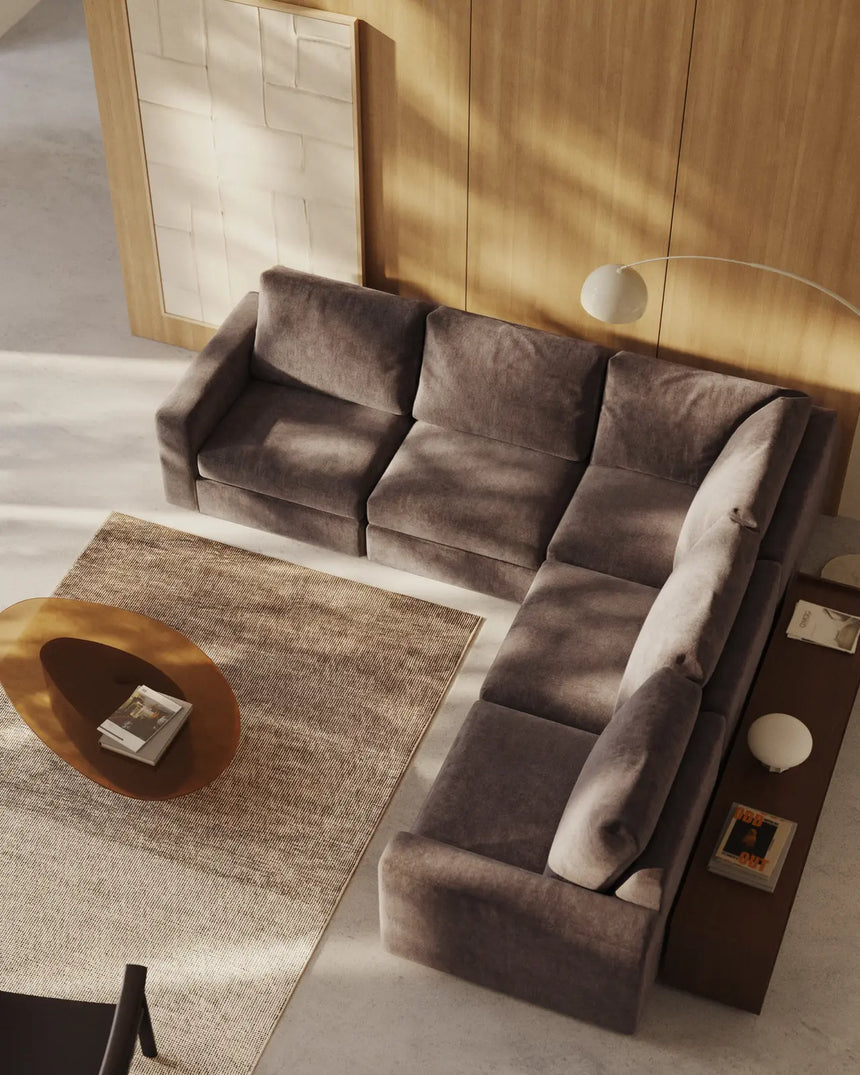 Modulares 5-Sitzer-Ecksofa Alea mit Bezug aus Chenille, 310 x 310 cm von Kave Home – Bild 2