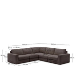 Modulares 5-Sitzer-Ecksofa Alea mit Bezug aus Chenille, 310 x 310 cm von Kave Home – Bild 3