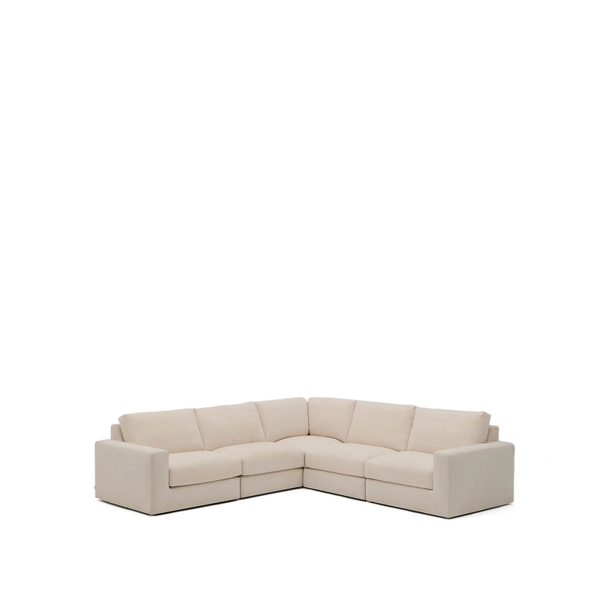 Modulares 5-Sitzer-Ecksofa Alea mit Bezug aus Chenille in Beige, 310 x 310 cm von Kave Home – Bild 1