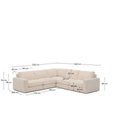 Modulares 5-Sitzer-Ecksofa Alea mit Bezug aus Chenille in Beige, 310 x 310 cm von Kave Home – Bild 3