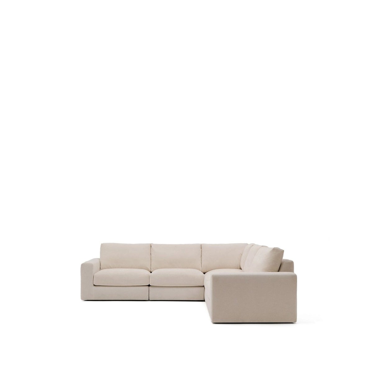 Modulares 5-Sitzer-Ecksofa Alea mit Bezug aus Chenille in Beige, 310 x 310 cm von Kave Home – Bild 4