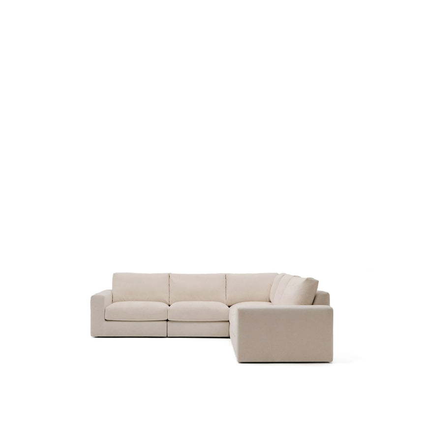 Modulares 5-Sitzer-Ecksofa Alea mit Bezug aus Chenille in Beige, 310 x 310 cm von Kave Home – Bild 4