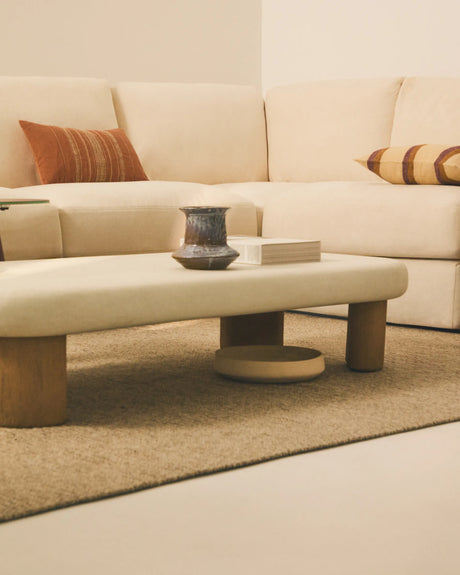 Modulares 5-Sitzer-Ecksofa Alea mit Bezug aus Chenille in Ecru, 310 x 310 cm von Kave Home – Produktbild 3