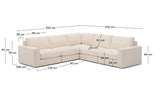 Modulares 5-Sitzer-Ecksofa Alea mit Bezug aus Chenille in Ecru, 310 x 310 cm von Kave Home – Produktbild 5