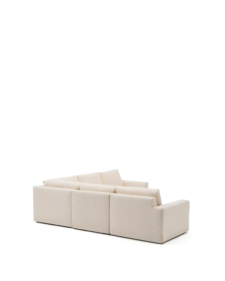 Modulares 5-Sitzer-Ecksofa Alea mit Bezug aus Chenille in Ecru, 310 x 310 cm von Kave Home – Produktbild 7