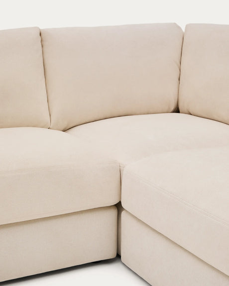 Modulares 5-Sitzer-Ecksofa Alea mit Bezug aus Chenille in Ecru, 310 x 310 cm von Kave Home – Produktbild 8