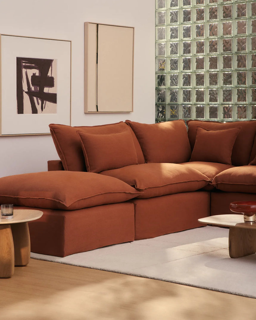 Modulares 6-Sitzer-Ecksofa Anarela mit abnehmbarem Bezug aus 100 % Leinen, 307 x 347 cm, FSC Mix Credit von Kave Home – Bild 2