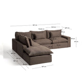 Modulares 6-Sitzer-Ecksofa Anarela mit abnehmbarem Bezug aus 100 % Leinen in Taupe, 307 x 347 cm, FSC Mix Credit von Kave Home – Bild 2