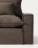 Modulares 6-Sitzer-Ecksofa Anarela mit abnehmbarem Bezug aus 100 % Leinen in Taupe, 307 x 347 cm, FSC Mix Credit von Kave Home – Bild 4
