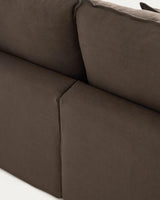 Modulares 6-Sitzer-Ecksofa Anarela mit abnehmbarem Bezug aus 100 % Leinen in Taupe, 307 x 347 cm, FSC Mix Credit von Kave Home – Bild 6