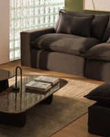 Modulares 6-Sitzer-Ecksofa Anarela mit abnehmbarem Bezug aus 100 % Leinen in Taupe, 347 x 307 cm, FSC Mix Credit von Kave Home – Bild 3