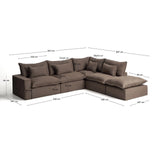 Modulares 6-Sitzer-Ecksofa Anarela mit abnehmbarem Bezug aus 100 % Leinen in Taupe, 347 x 307 cm, FSC Mix Credit von Kave Home – Bild 5
